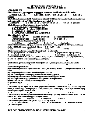 2 Đề thi học kỳ 2 môn Hóa học Lớp 10 - Năm học 2016-2017